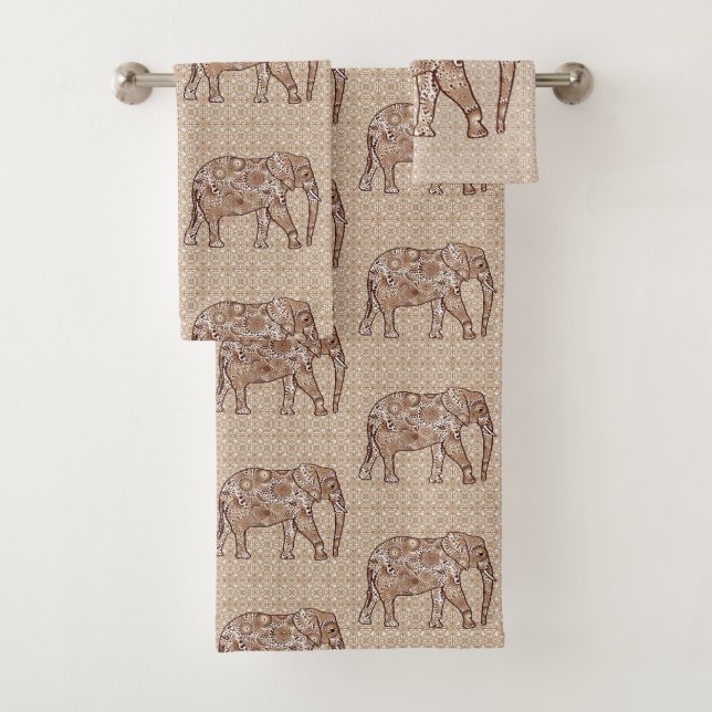 Éléphant, brun et Taupe de remous de fractale (En situation)