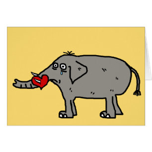 Eléphant Cartoon brisé au coeur et texte personnal