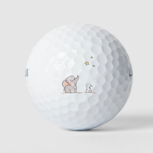 Elephant Cartoon Design Golfball (Vorderseite)