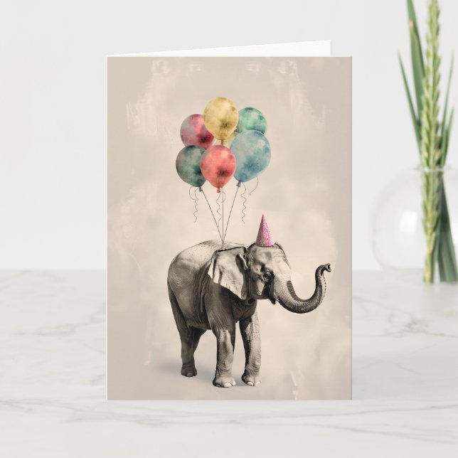 Elephant Celebration Greeting Card Dankeskarte (Vorderseite)