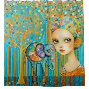 Elephant Charm Duschvorhang