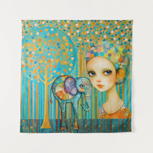 Elephant Charm Wandteppich (Vorderseite)