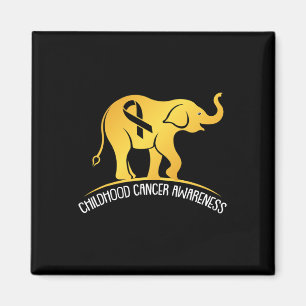Elephant Childhood Cancer Awareness Ribbon Krieger Magnet