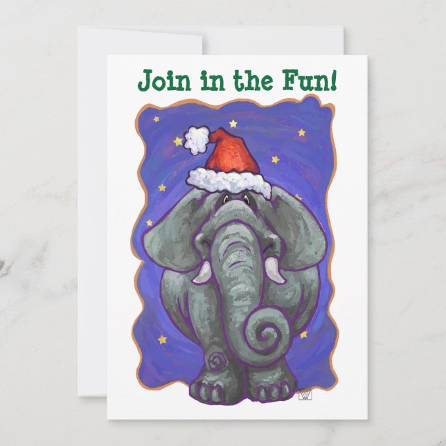Elephant Christmas Einladung (Vorderseite)