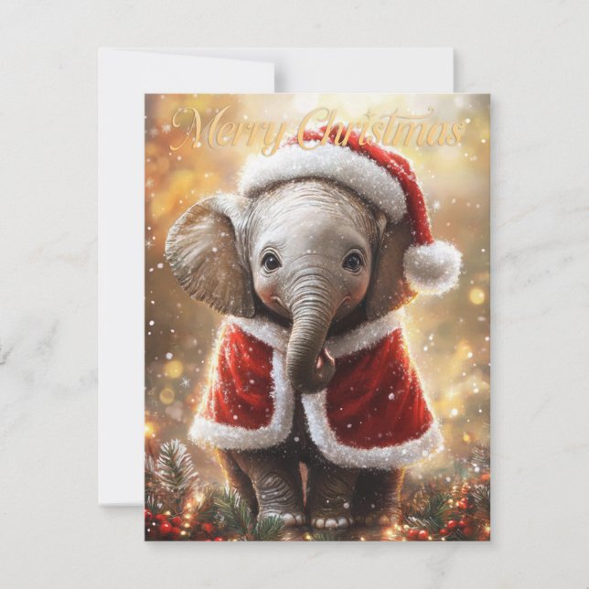 Elephant Christmas Feiertagskarte (Vorderseite)