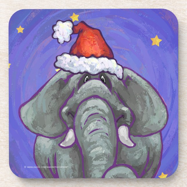 Elephant Christmas Getränkeuntersetzer (Vorderseite)