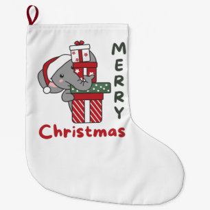 Elephant Christmas Gift Winter Animals Elephant Großer Weihnachtsstrumpf