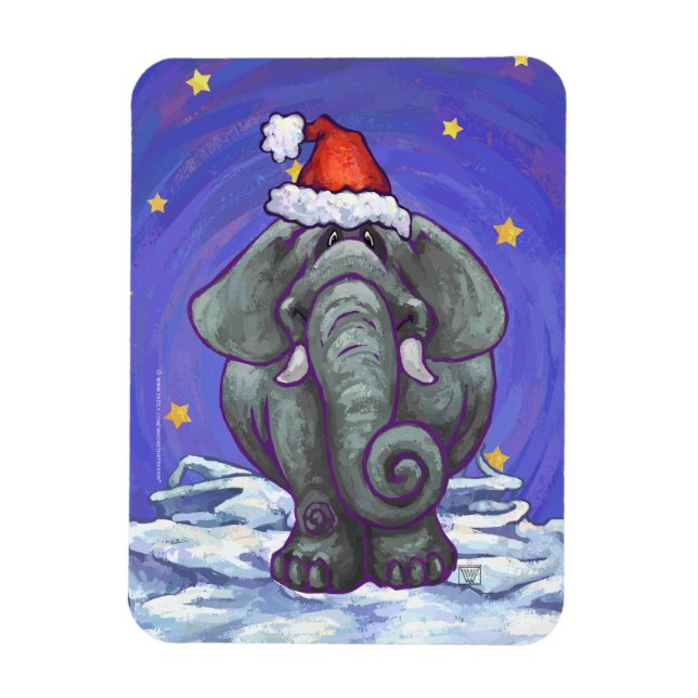 Elephant Christmas Magnet (Vertikal)