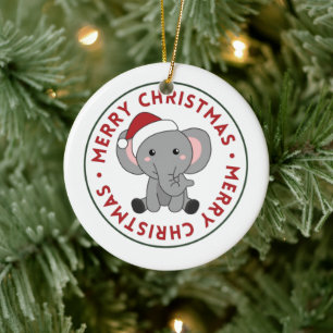 Elephant Christmas Snow Winter Animals Elephants C Keramik Ornament