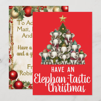 Elephant Christmas Tree Feiertagskarte