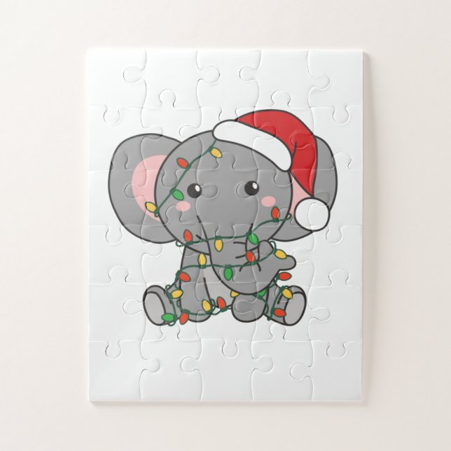 Elephant Christmas Winter Animals Elephants (Vertikal)