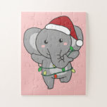 Elephant Christmas Winter Animals Elephants<br><div class="desc">Der Elefant zu Weihnachten mit Feenlicht. Hübsche Tiere mit Geschenken und Schnee für den Urlaub. Ein süßes Weihnachtsgrüßen. Elefanten sind niedliche Tiere und perfekt zu Weihnachten.</div>