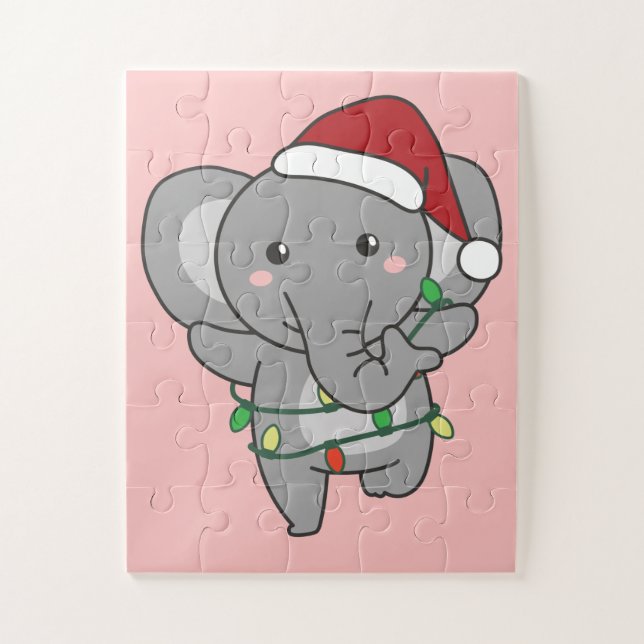Elephant Christmas Winter Animals Elephants (Vertikal)
