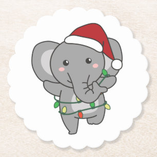 Elephant Christmas Winter Animals Elephants Untersetzer