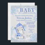 Elephant Christmas Winter Baby Shower Einladung<br><div class="desc">Junge Elefanten Winter Baby Dusche Einladungen mit bezauberndem Wasserfarbelefant mit niedlichem Hut und Schal auf einem hübschen blauen Schnee Winterwunderland Hintergrund. Dieses Baby ist kalt außerhalb der Baby Dusche Einladung ist leicht personalisiert für Ihre Veranstaltung, indem Sie einfach den Text Ihrer Wahl. Sie können auch die Hintergrundfarbe auf der Vorder-...</div>