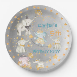 Elephant Circus Birthday Party Paper Plate Pappteller