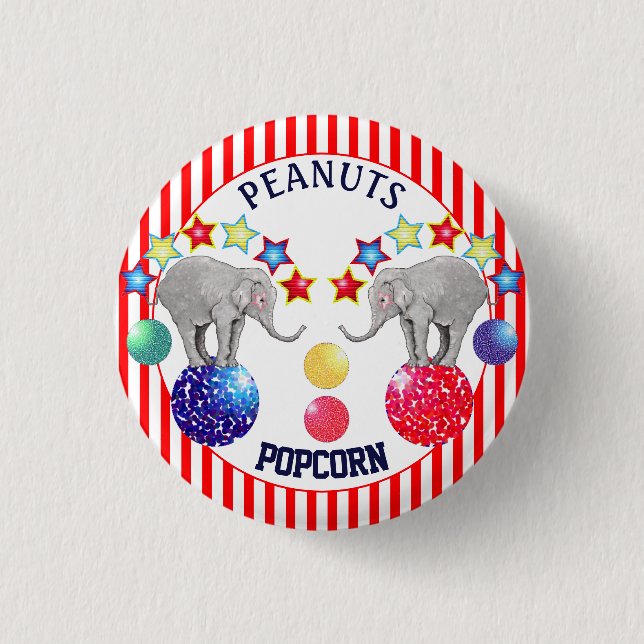 Elephant Circus Stars Karneval Button (Vorderseite)