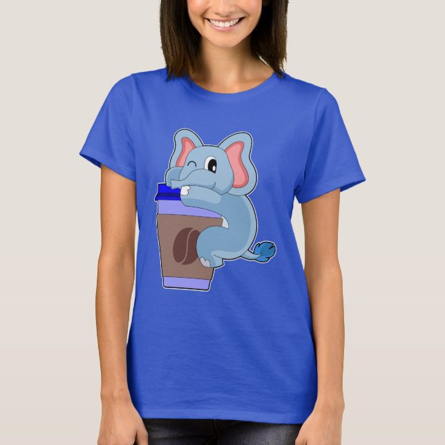 Elephant Coffe zu gehen T-Shirt (Vorderseite)