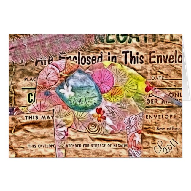 Elephant Collage Digital Art (Vorderseite (Horizontal))