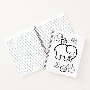 Eléphant colorant Carnet spiral