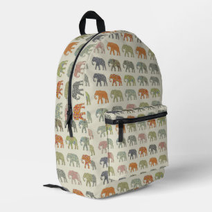 Elephant Colorful Animal Pattern Bedruckter Rucksack
