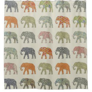 Elephant Colorful Animal Pattern Duschvorhang