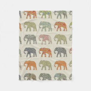 Elephant Colorful Animal Pattern Fleecedecke