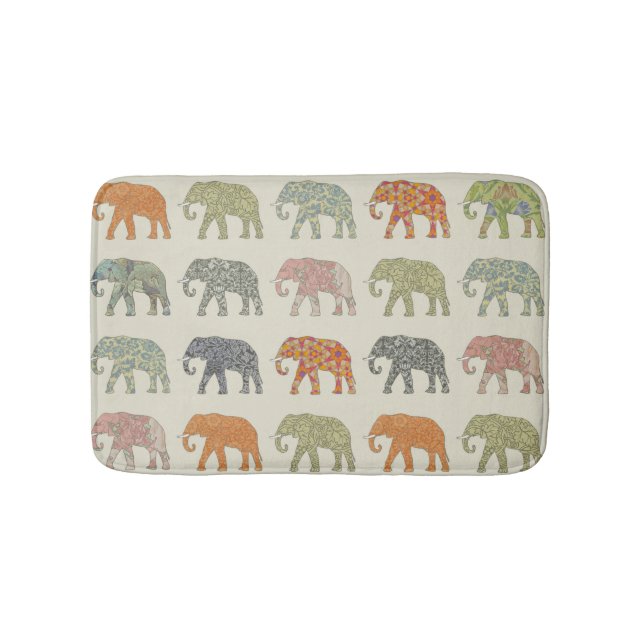Elephant Colorful Animal Pattern heute Badematte (Vorderseite)