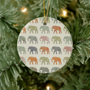 Elephant Colorful Animal Pattern heute Keramik Ornament