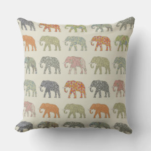 Elephant Colorful Animal Pattern heute Kissen