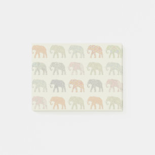 Elephant Colorful Animal Pattern heute Post-it Klebezettel