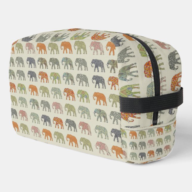 Elephant Colorful Animal Pattern heute Waschbeutel (Linke Seite)