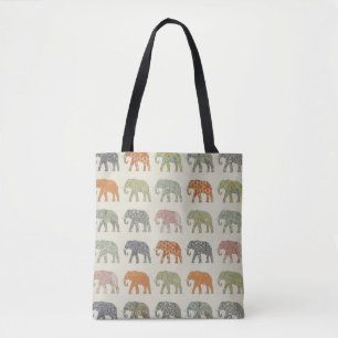 Elephant Colorful Animal Pattern Tasche
