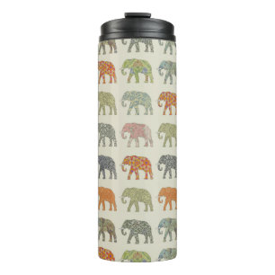 Elephant Colorful Animal Pattern Thermosbecher