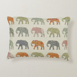 Elephant Colorful Animal Pattern Zierkissen