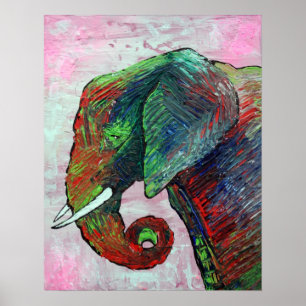 Elephant Colors Poster