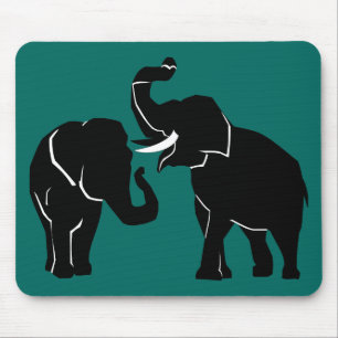 Elephant Couple Custom Colors Mouse Pad Mousepad