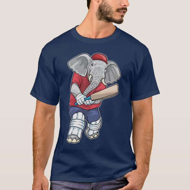 Elephant Cricket Cricket bat Sports T-Shirt (Vorderseite)