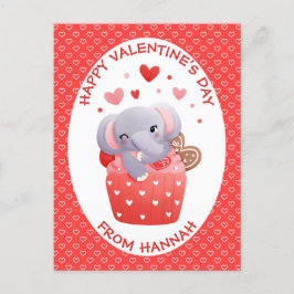 Elephant cupcake Kinder Valentine Postkarte