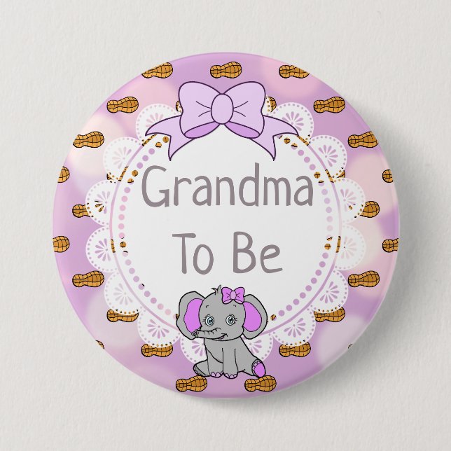 Elephant dachte, Oma sei eine Babydusche Button (Vorderseite)