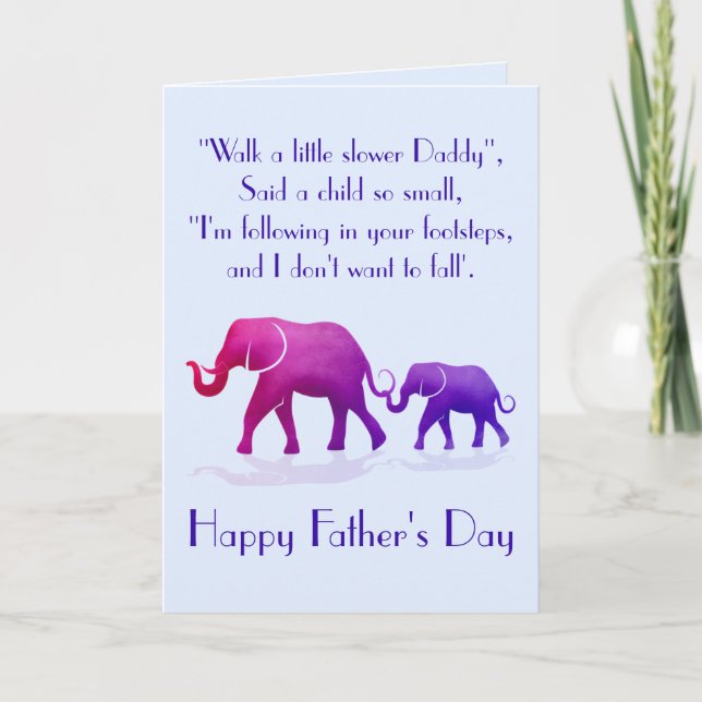 Elephant Daddy Quote Card Dankeskarte (Vorderseite)
