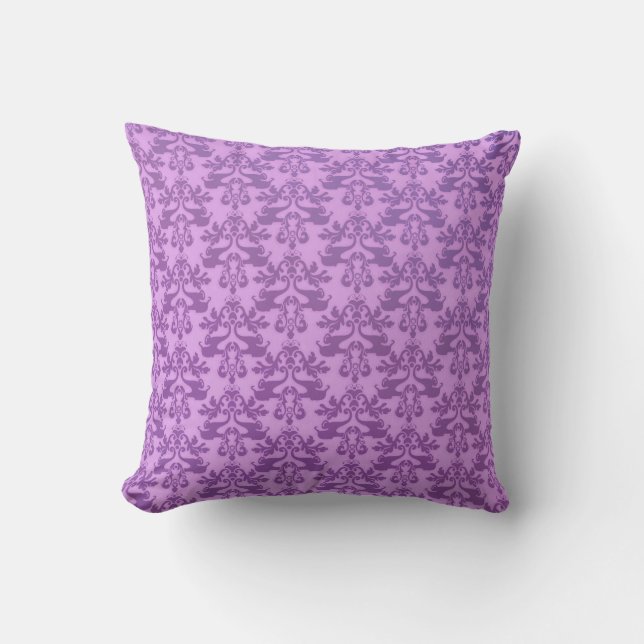 Elephant Damask blasses lila Kissenpolster Kissen (Vorderseite)