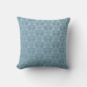 Eléphant damask gris bleu scation coussin