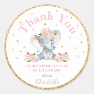 Elephant danke Ihnen Aufkleber Etiketten Geburtsta