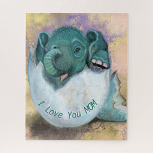 Elephant Dans Le Puzzle Oeuf - Je T'Aime MOM -