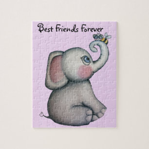 Éléphant de bébé avec le puzzle d'abeille