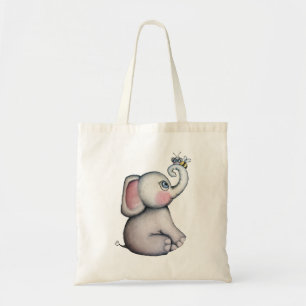 Éléphant de bébé avec le sac fourre-tout à ab