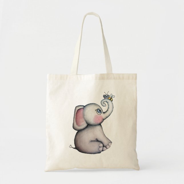 Éléphant de bébé avec le sac fourre-tout à abeille (Devant)