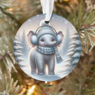 Éléphant de jour de neige douillet