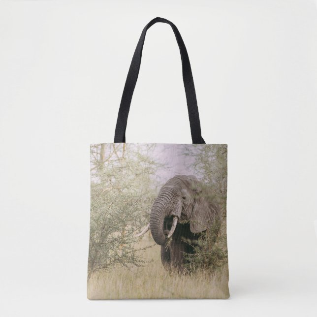 ELEPHANT, DER VON EINEM BAUM ESSEN WIRD TASCHE (Vorderseite)
